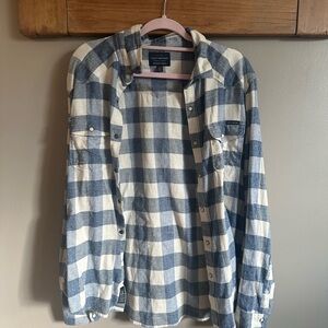 Lucky Brand Blue and White Checkered Men's Shirt